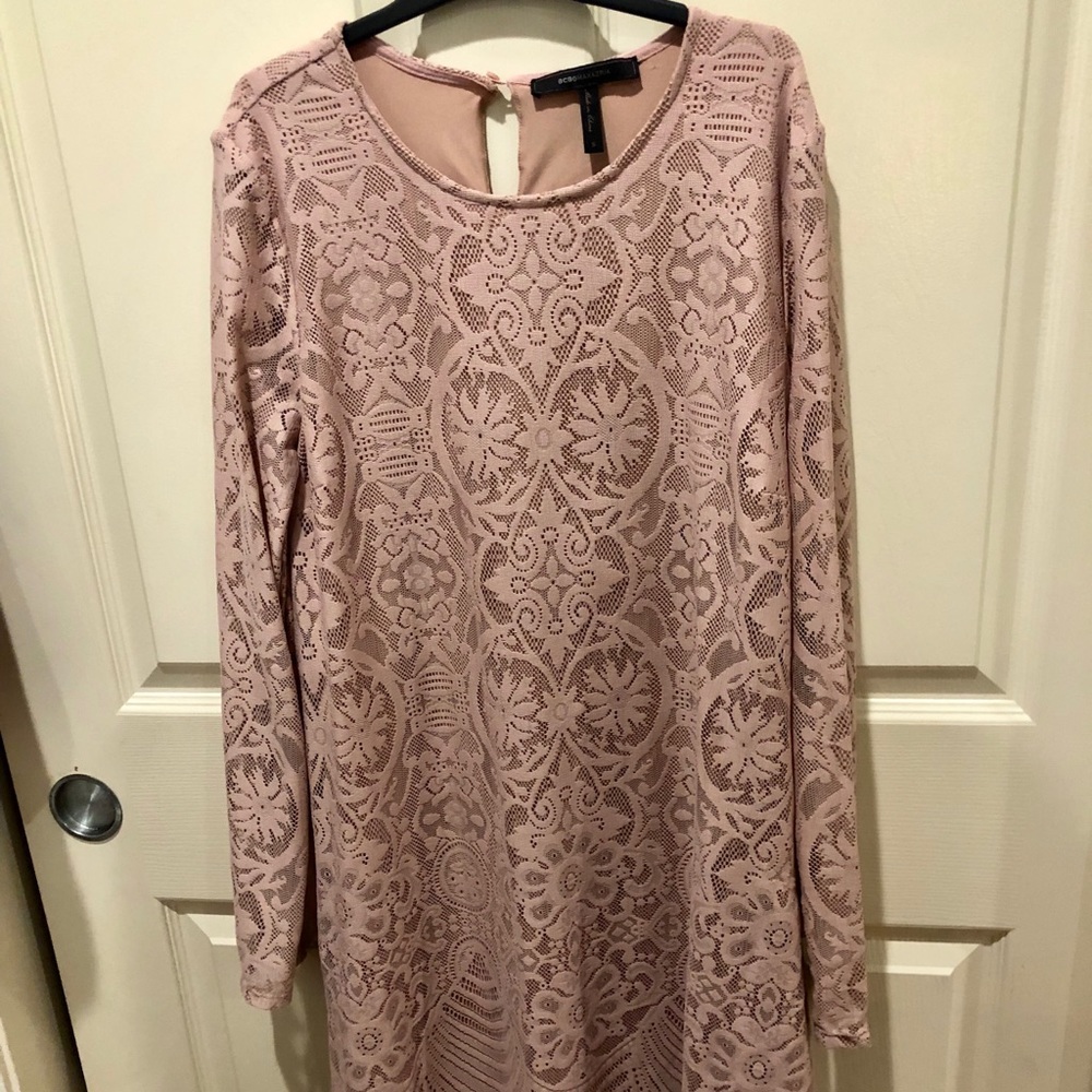 BCBG Pink Lace Shift Dress
